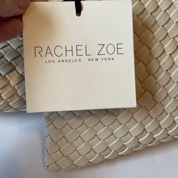 Rachel Zoe Cream Woven Women's Bag with Matching Wristlet - Picture 8 of 9